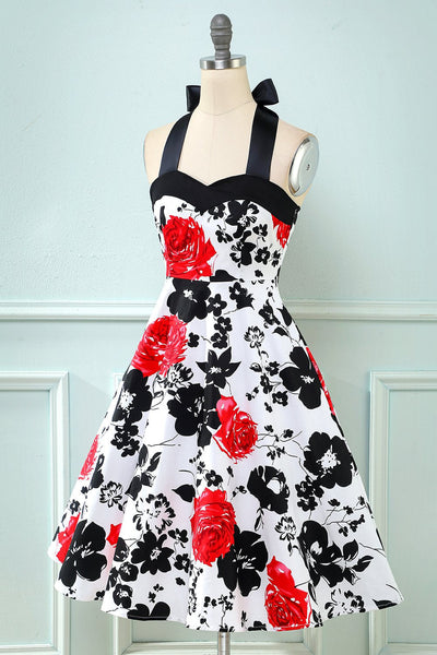 Vintage Šaty S Květinovým Potiskem