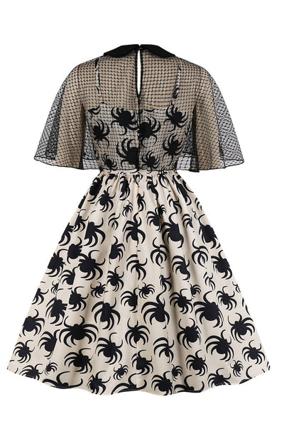 Vintage Halloweenské Šaty S Bílým Pavoukem