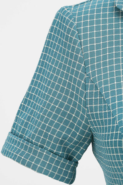 Vintage Kostkované Šaty S Páskem Z 50. Let