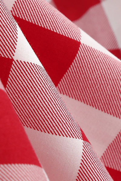 Vintage Červené Kostkované Šaty A-Line Z 50. Let