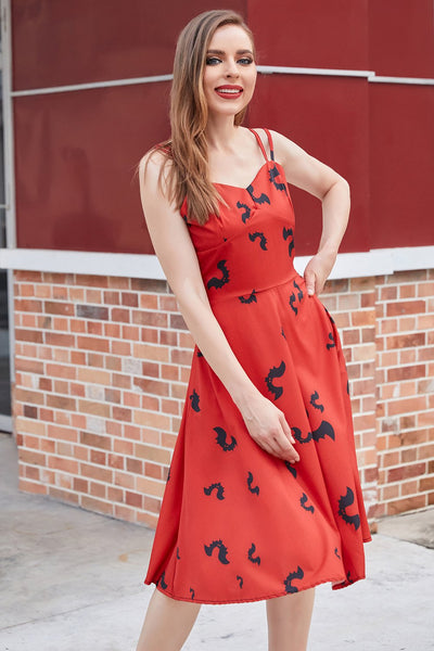 Vintage Gotické Šaty S Netopýřím Potiskem