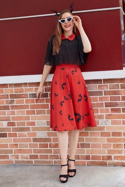 Vintage Gotické Šaty S Netopýřím Potiskem