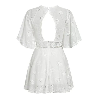 Drobné Bílé Hippie Šaty Ze 70. Let