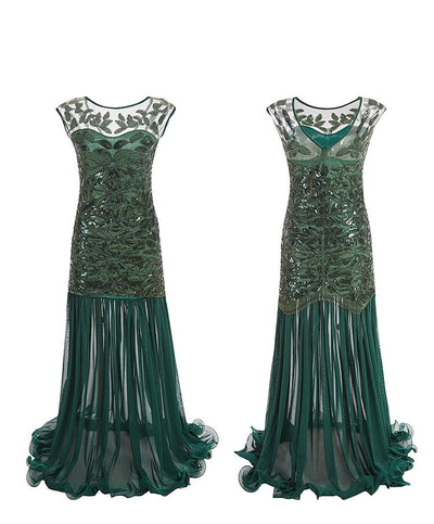 Vintage 20s Bubble Dress Green