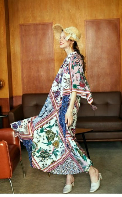 Asymetrické Květinové Šaty 40. Let