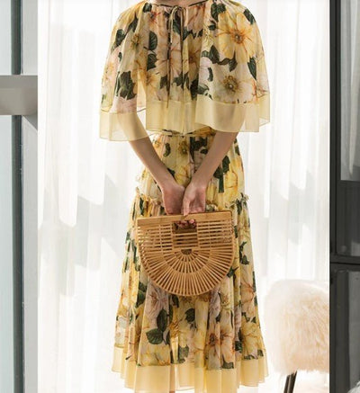 Elegantní Žluté Šaty 40. Let