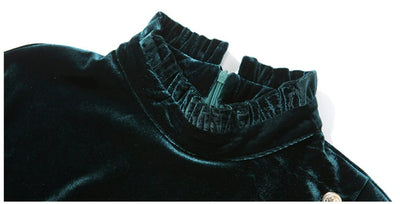 Zelené Sametové Šaty Ze 40. Let