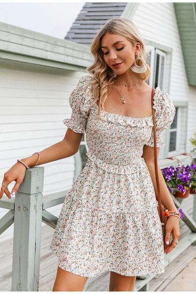 Vintage Šaty S Čtvercovým Límcem