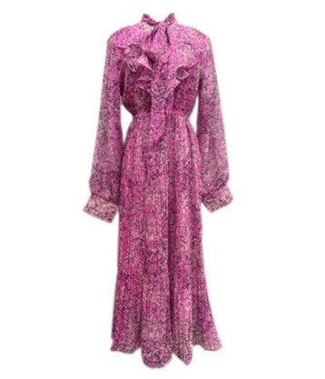 Vintage Růžové Květinové Slavnostní Šaty