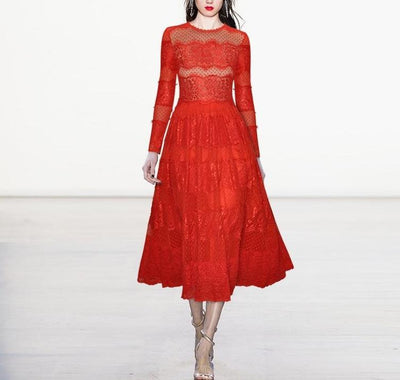 Vintage Červené Večerní Šaty