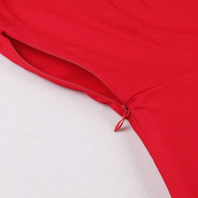 Vintage Rockabilly Červené Večerní Šaty