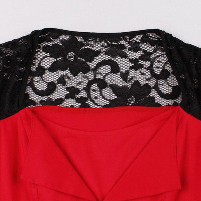 Vintage Rockabilly Červené Večerní Šaty