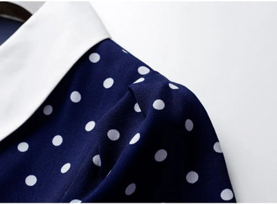 Vintage Puntíkované Rovné Šaty