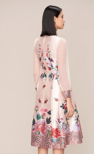 Růžové Květinové Šaty 40. Let