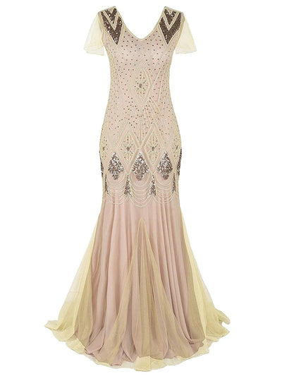 Ivory Haute Couture Dlouhé Šaty Gatsby