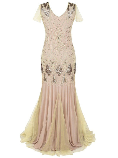 Ivory Haute Couture Dlouhé Šaty Gatsby