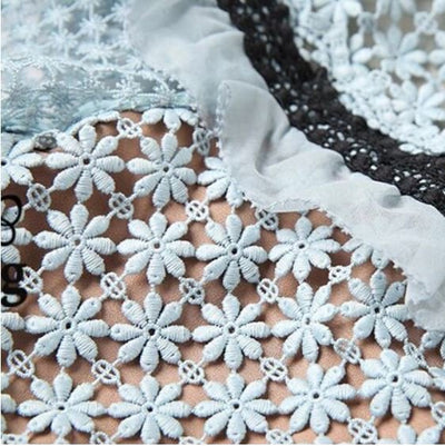 Dlouhé Vintage Modré Volánové Šaty