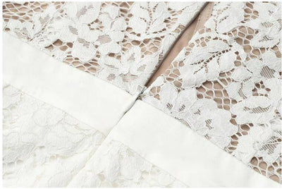 Vintage Bílé Krajkové Svatební Šaty