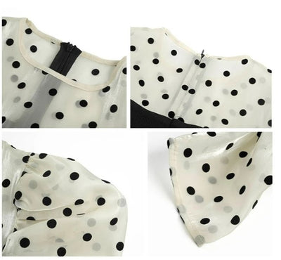 Vintage Puntíkované Midi Šaty