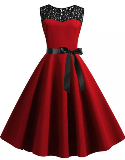 Šaty Ve Stylu 60. Let Pro Ženy Vínové Barvy