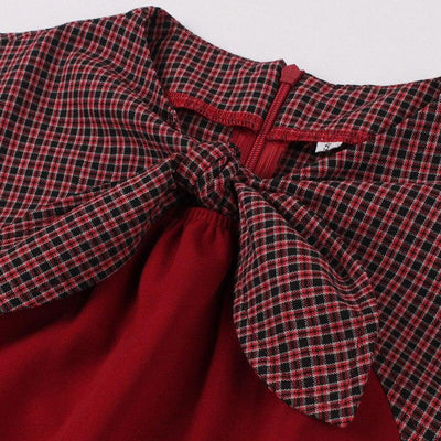 Trapézové Šaty 50. Let Burgundsko