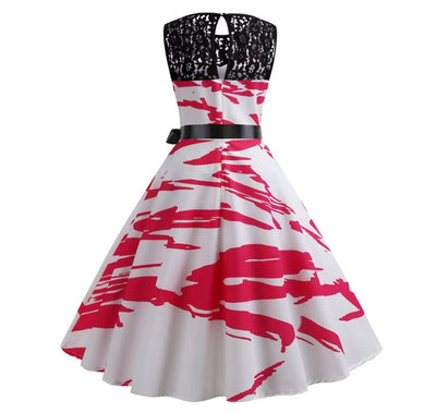 Vintage Červené A Bílé Trapézové Šaty