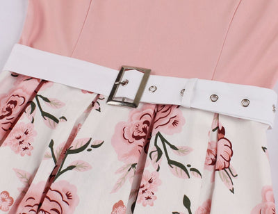 Vintage Růžové Šaty 50. Let Větší Velikosti