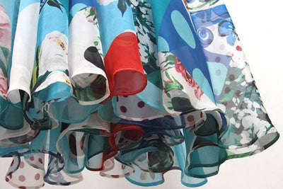 Vintage Dlouhé Patchworkové Šaty Ze 40. Let