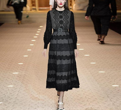 Vintage Šaty S Lucernovým Rukávem Ze 40. Let