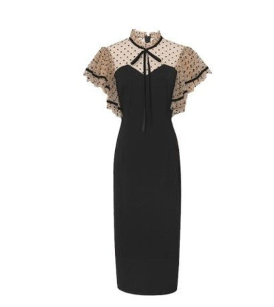 Vintage Černé Šaty S Vysokým Pasem Ze 40. Let