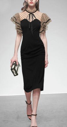 Vintage Černé Šaty S Vysokým Pasem Ze 40. Let