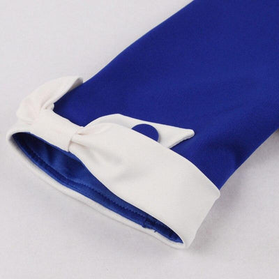 Vintage Podzimní Modro Bílé Šaty