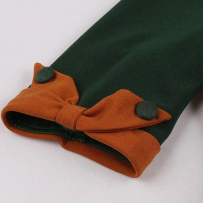 Vintage Podzimní Zelené Šaty