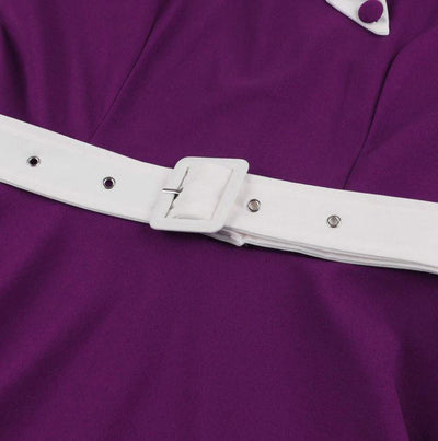 Vintage Podzimní Fialové Šaty