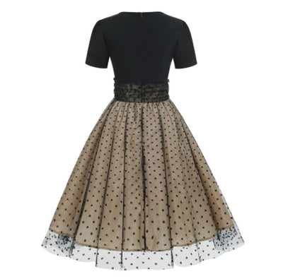 Preppy Vintage Šaty Černé