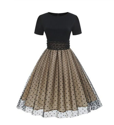 Preppy Vintage Šaty Černé