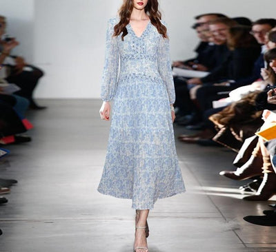 Modré Vintage Šaty