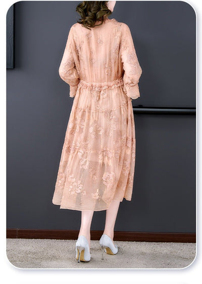 Vintage Šaty S Květinovou Výšivkou