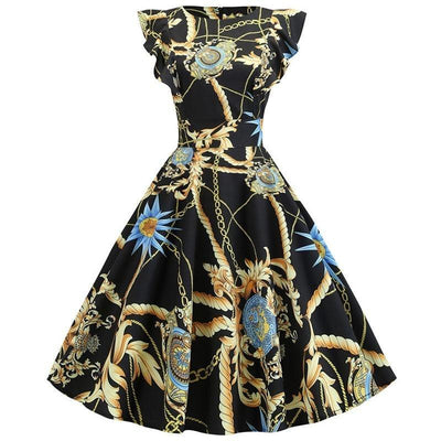 Vintage Elegantní Retro Efektní Šaty