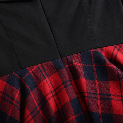 Vintage Tartanové Šaty Mimo Rameno