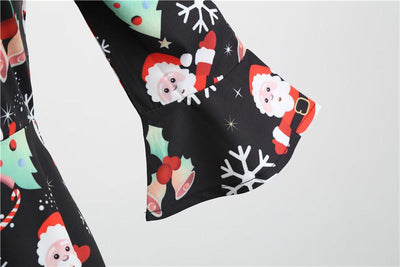 Vintage Černé Zimní Vánoční Šaty