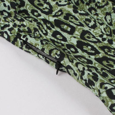 Vintage Zelené Leopardí Šaty