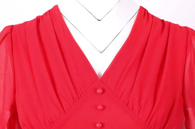 Vintage Dlouhé Červené Šaty Z 50. Let