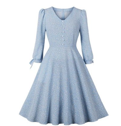 Vintage Dlouhé Boho Květinové Šaty