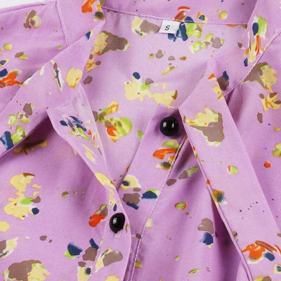 Levandulové Vintage Šaty S Krátkým Rukávem