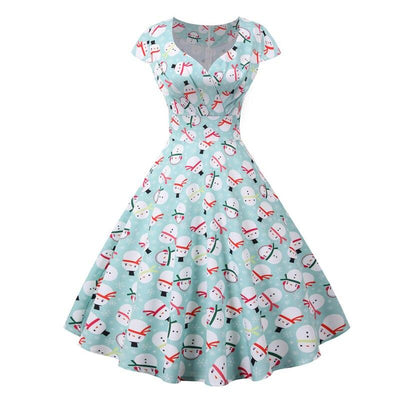 Vintage Vánoční Šaty Plus Velikosti Nebe