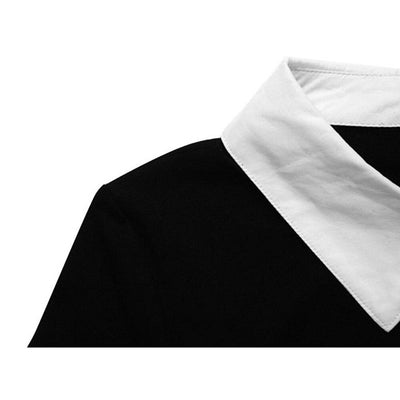 Vintage Černé Šaty S Bílým Límcem