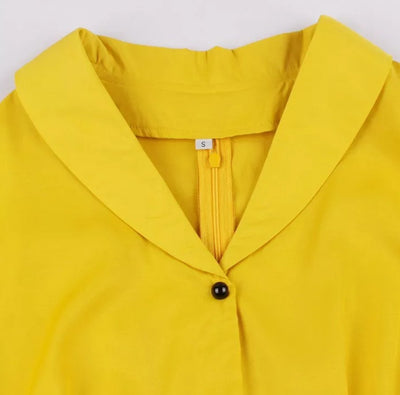 Vintage Pin Up Žluté Šaty