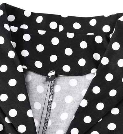 Vintage Černé Puntíkované Šaty Se Špendlíkem