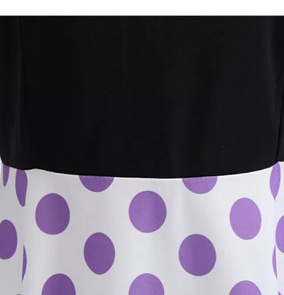 Vintage Pin Up Šaty Fialové Puntíky
